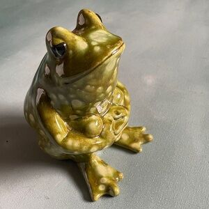 Vintage Glazed Ceramic Frog
